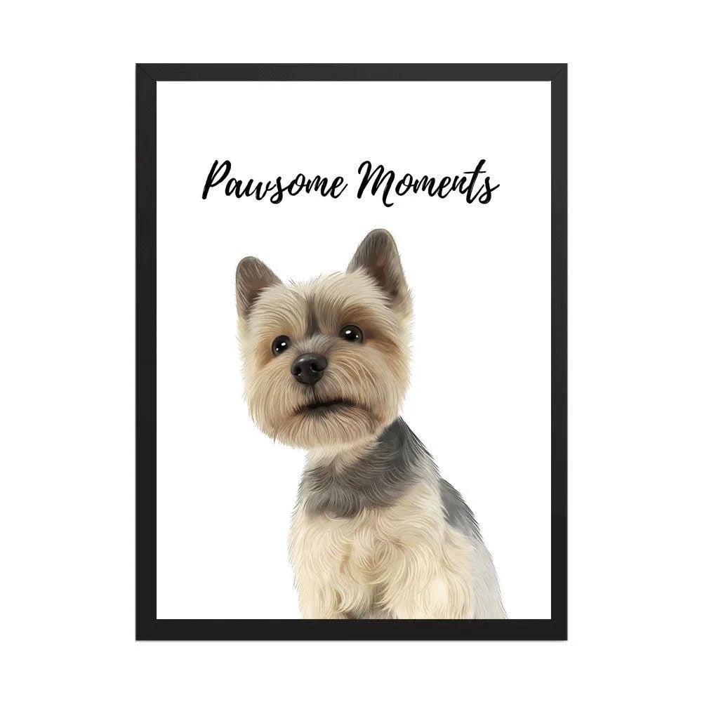 Custom Pet Portrait Printing on Solid Color Background